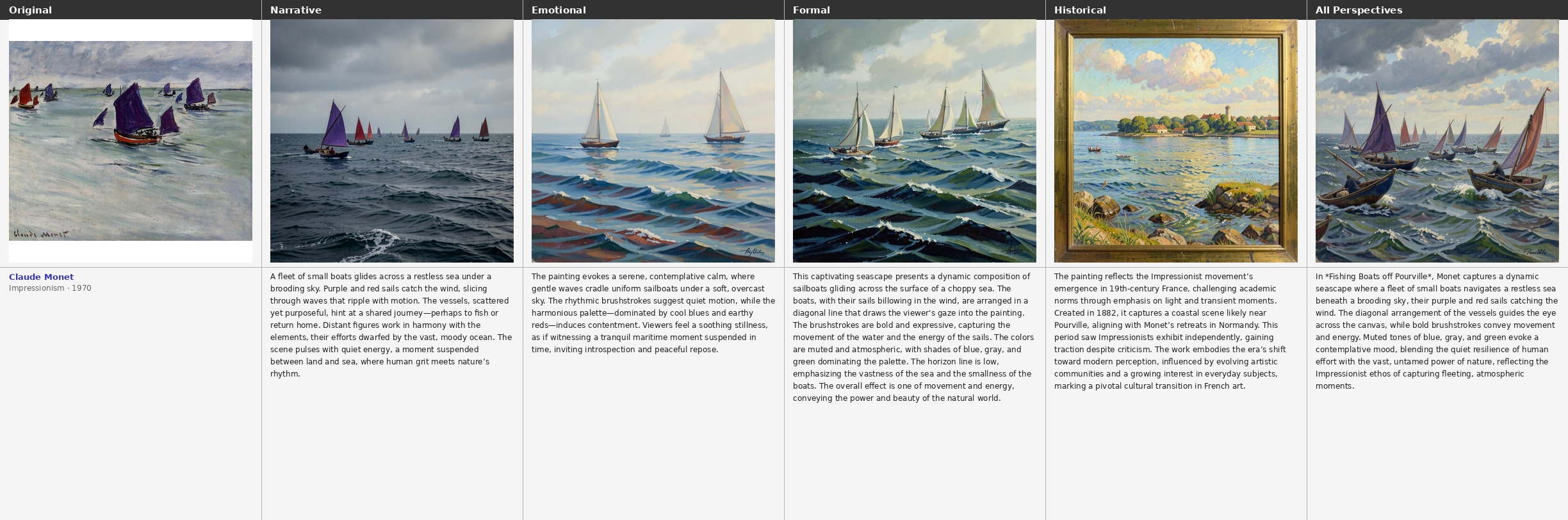 Monet — Fishing Boats off Pourville composite